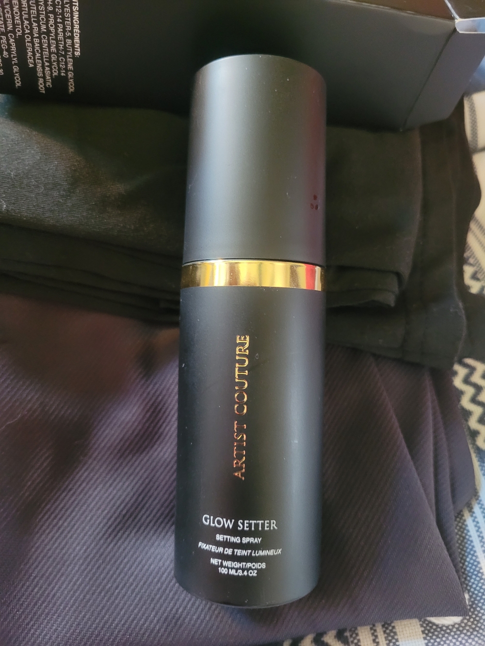 New/ Artist Couture Glow Setter Setting Spray — Black with Gold Band